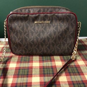 Michael Kors Jet Set large logo leather crossbody